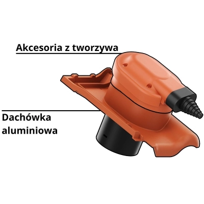 Aluminiowe przejście solarne do dachówki ceramicznej Creaton Domino czarna glazura